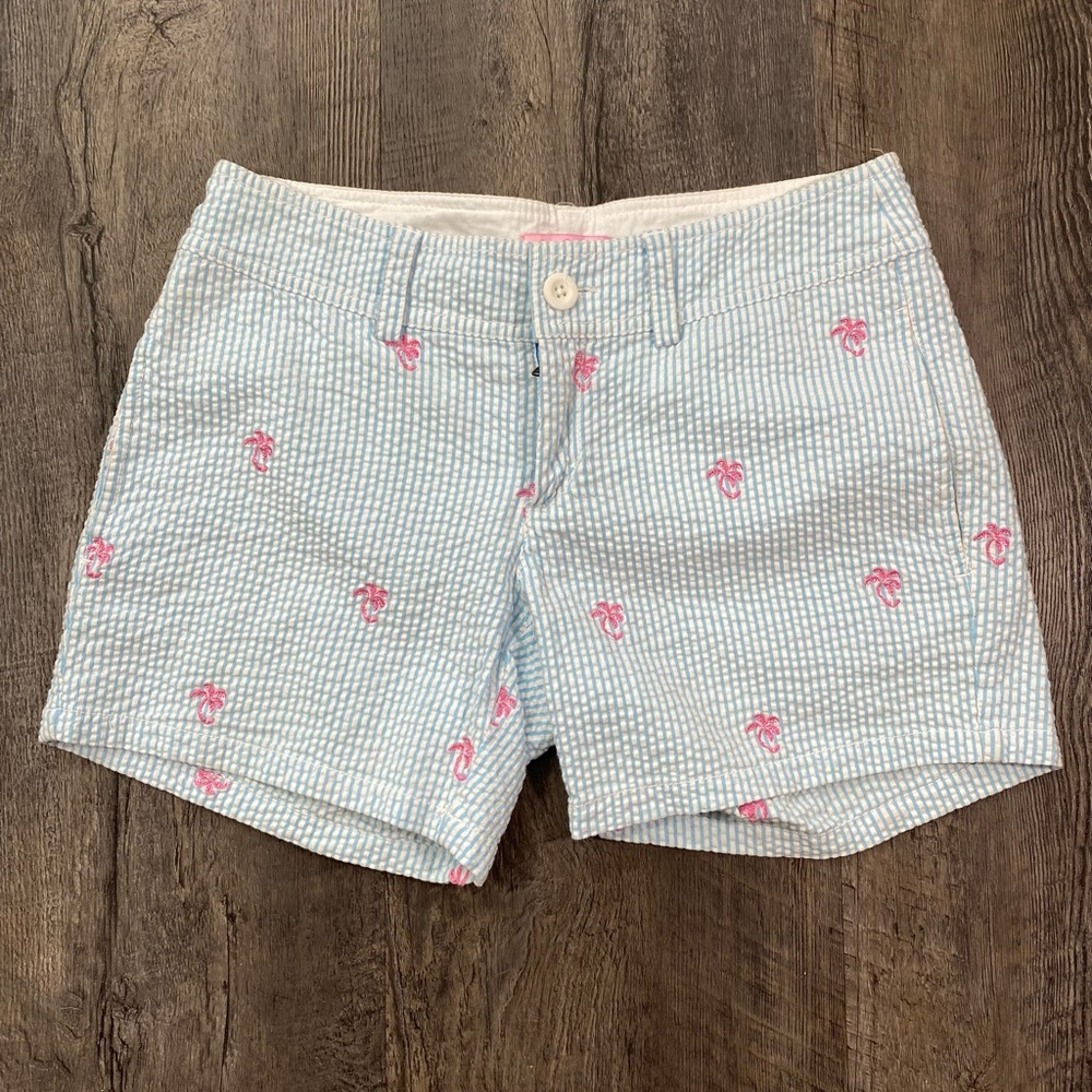 LILLY PULITZER Swinging Palm Seersucker Shorts